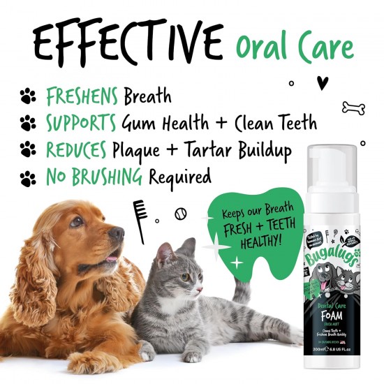 Dental Foam for Dogs - 200ml - Fresh Mint Flavour - Oral Hygiene Without Brush, Reduces Plaque and Bad Breath, Easy to Use for Daily Dental Care Dental Foam for Dogs - 200ml - Fresh Mint Flavour - Oral Hygiene Without Brush, Reduces Plaque and Bad Breath, Easy to Use for Daily Dental Care