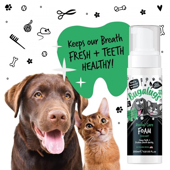 Dental Foam for Dogs - 200ml - Fresh Mint Flavour - Oral Hygiene Without Brush, Reduces Plaque and Bad Breath, Easy to Use for Daily Dental Care Dental Foam for Dogs - 200ml - Fresh Mint Flavour - Oral Hygiene Without Brush, Reduces Plaque and Bad Breath, Easy to Use for Daily Dental Care