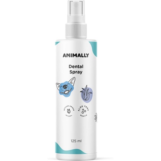 Dental Spray Fresh 125 ml Dental Spray with Active Ingredients of Natural Origin for Dogs and Cats. With Aloe Vera and Mint. Dental Spray Fresh 125 ml Dental Spray with Active Ingredients of Natural Origin for Dogs and Cats. With Aloe Vera and Mint.