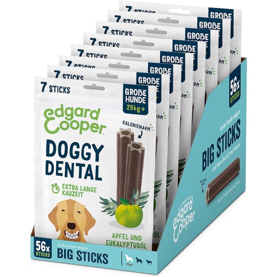 Edgard & Cooper Snacks 56 Dental Stick for Large Dogs Natural 8 x 7 Chew Sticks Dental Care Eucalyptus & Apple, Once Daily, Low Calorie Long Chewing Effective, Fresh Breath Edgard & Cooper Snacks 56 Dental Stick for Large Dogs Natural 8 x 7 Chew Sticks Dental Care Eucalyptus & Apple, Once Daily, Low Calorie Long Chewing Effective, Fresh Breath