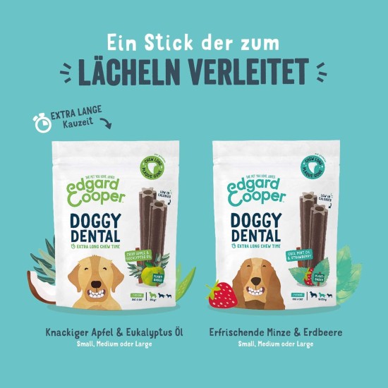 Edgard & Cooper Snacks 56 Dental Stick for Large Dogs Natural 8 x 7 Chew Sticks Dental Care Eucalyptus & Apple, Once Daily, Low Calorie Long Chewing Effective, Fresh Breath Edgard & Cooper Snacks 56 Dental Stick for Large Dogs Natural 8 x 7 Chew Sticks Dental Care Eucalyptus & Apple, Once Daily, Low Calorie Long Chewing Effective, Fresh Breath
