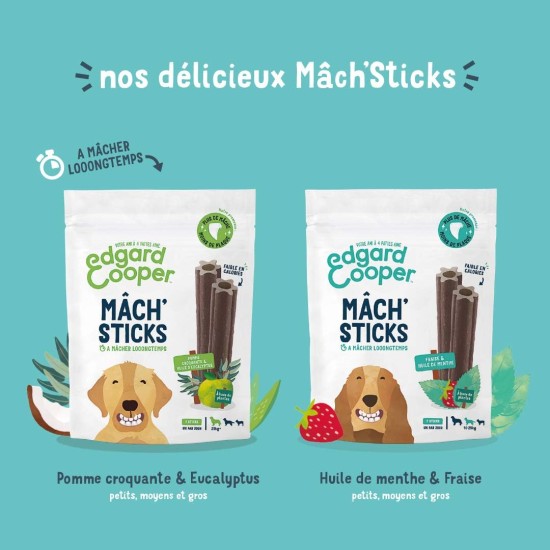 Edgard Cooper Dog Treat (Eucalyptus & Apple, 7 Sticks x 8), Large, One a Day, Low Calorie, Long, Efficient Chew, Fresh Breath Edgard Cooper Dog Treat (Eucalyptus & Apple, 7 Sticks x 8), Large, One a Day, Low Calorie, Long, Efficient Chew, Fresh Breath