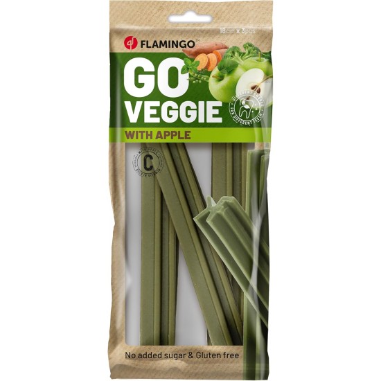 Flamingo Veggie Stick with Apple 18 cm Pack of 3 150 g Flamingo Veggie Stick with Apple 18 cm Pack of 3 150 g
