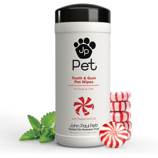 John Paul Pet Tooth & Gum Wipes, Pack of 45 John Paul Pet Tooth & Gum Wipes, Pack of 45