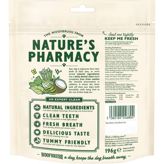 Lily's Kitchen Woofbrush Natural Treats for Adult Dogs Dental Care Chew Snack - Medium Dog (1 Pack of 7 Chews - 28 g) Lily's Kitchen Woofbrush Natural Treats for Adult Dogs Dental Care Chew Snack - Medium Dog (1 Pack of 7 Chews - 28 g)