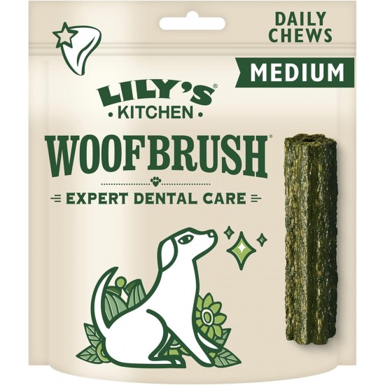 Lily's Kitchen Woofbrush Natural Treats for Adult Dogs Dental Care Chew Snack - Medium Dog (1 Pack of 7 Chews - 28 g) Lily's Kitchen Woofbrush Natural Treats for Adult Dogs Dental Care Chew Snack - Medium Dog (1 Pack of 7 Chews - 28 g)