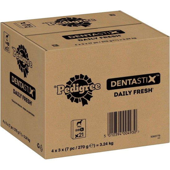 Pedigree DentaStix Daily Fresh dental care snack for medium-sized dogs - dog treats with active ingredients for every day - for healthy teeth and fresh breath - 112 sticks (4 x 28 pieces) Pedigree DentaStix Daily Fresh dental care snack for medium-sized dogs - dog treats with active ingredients for every day - for healthy teeth and fresh breath - 112 sticks (4 x 28 pieces)