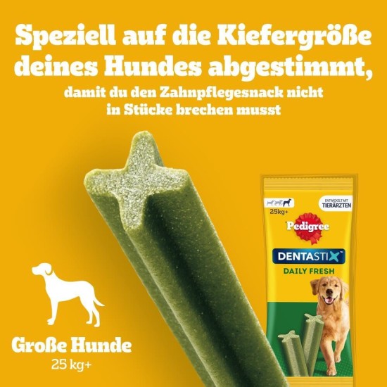 Pedigree DentaStix Daily Fresh dental care snack for medium-sized dogs - dog treats with active ingredients for every day - for healthy teeth and fresh breath - 112 sticks (4 x 28 pieces) Pedigree DentaStix Daily Fresh dental care snack for medium-sized dogs - dog treats with active ingredients for every day - for healthy teeth and fresh breath - 112 sticks (4 x 28 pieces)