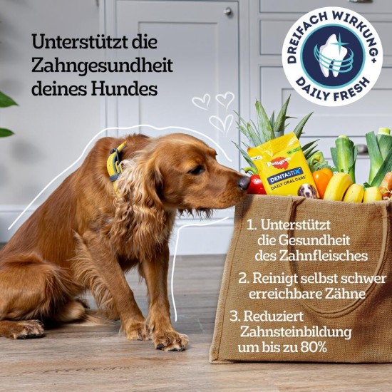 Pedigree DentaStix Daily Fresh dental care snack for medium-sized dogs - dog treats with active ingredients for every day - for healthy teeth and fresh breath - 112 sticks (4 x 28 pieces) Pedigree DentaStix Daily Fresh dental care snack for medium-sized dogs - dog treats with active ingredients for every day - for healthy teeth and fresh breath - 112 sticks (4 x 28 pieces)