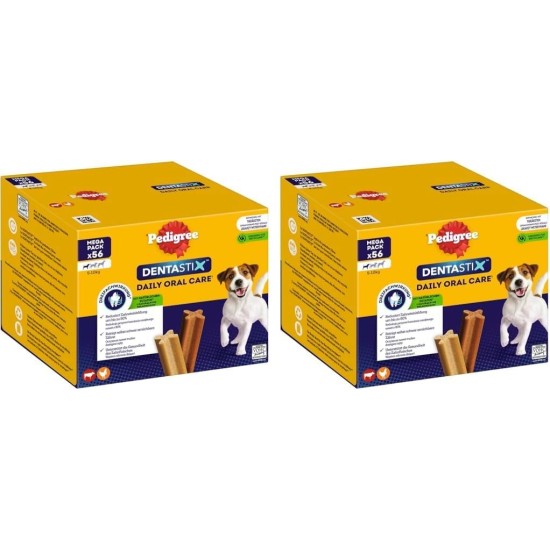 Pedigree DentaStix Daily Oral Care Small Dog Dental Treat - Chicken & Beef Flavoured Dog Treats for Every Day - 1 x 56 Pieces Pedigree DentaStix Daily Oral Care Small Dog Dental Treat - Chicken & Beef Flavoured Dog Treats for Every Day - 1 x 56 Pieces