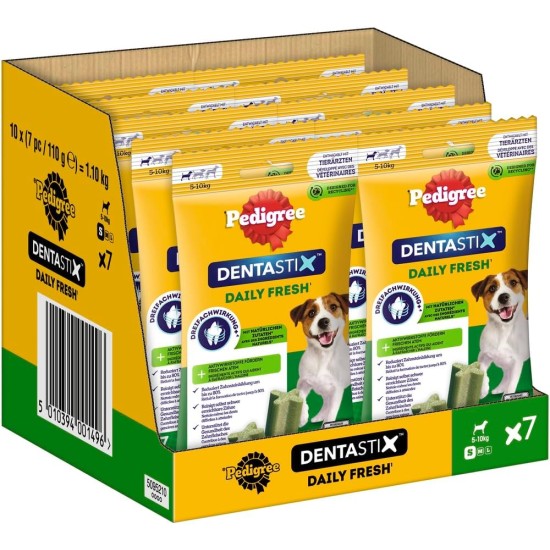 Pedigree Dog Snacks Dog Treats Dentastix Daily Fresh Dental Care, 4 x (4 x 7 Sticks / 110 g), 1.76 kg Pedigree Dog Snacks Dog Treats Dentastix Daily Fresh Dental Care, 4 x (4 x 7 Sticks / 110 g), 1.76 kg
