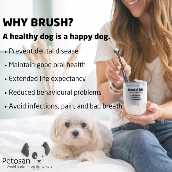 Petosan Pet Dental Kit, Double Headed Toothbrush and Toothpaste Petosan Pet Dental Kit, Double Headed Toothbrush and Toothpaste