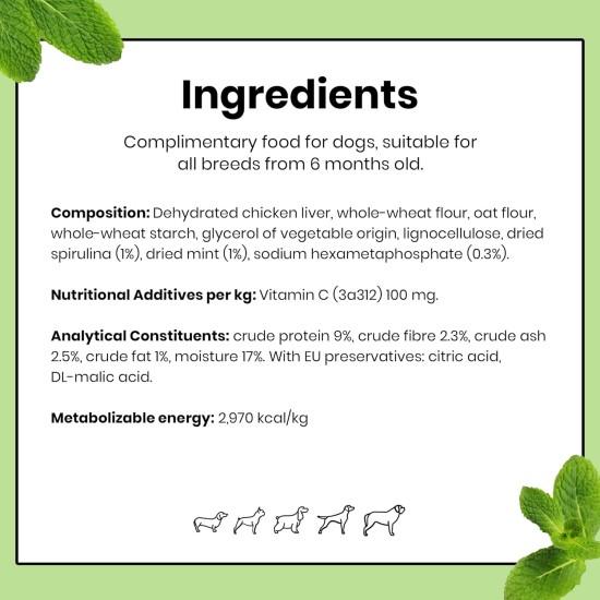 Pooch & Mutt - Superfood Dental Sticks for Dogs, Spirulina & Mint Flavoured Dental Sticks for Dogs, 1 Pack of 7 Sticks Pooch & Mutt - Superfood Dental Sticks for Dogs, Spirulina & Mint Flavoured Dental Sticks for Dogs, 1 Pack of 7 Sticks