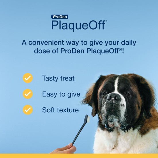 ProDen PlaqueOff 60 Soft Chew Sweets | 100% Natural Plaque, Tartar and Bad Breath Remover for Large Dogs | Works Systemically, Not by Abrasion or Chewing ProDen PlaqueOff 60 Soft Chew Sweets | 100% Natural Plaque, Tartar and Bad Breath Remover for Large Dogs | Works Systemically, Not by Abrasion or Chewing