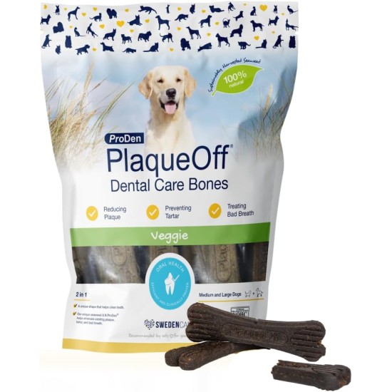 ProDen PlaqueOff Bones for Dogs Dental Care, for Medium and Large Dogs, Tartar Remover Dog, Dental Bones Against Plaque and Bad Breath Dog, Vegetables, Pack of 13 ProDen PlaqueOff Bones for Dogs Dental Care, for Medium and Large Dogs, Tartar Remover Dog, Dental Bones Against Plaque and Bad Breath Dog, Vegetables, Pack of 13