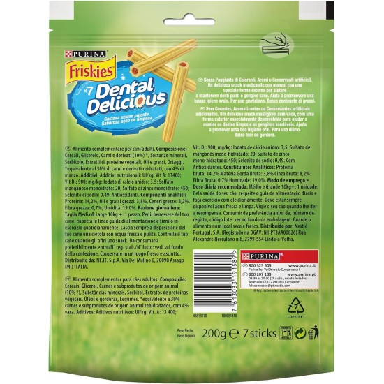 Purina Friskies Dental Delicious Snack Dog Chicken - 6 Packs of 200g Purina Friskies Dental Delicious Snack Dog Chicken - 6 Packs of 200g