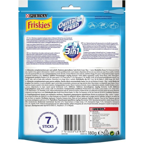 Purina Friskies Dental Fresh - Bad Breath for Medium and Large Dogs - 6 x 180g Bags Purina Friskies Dental Fresh - Bad Breath for Medium and Large Dogs - 6 x 180g Bags