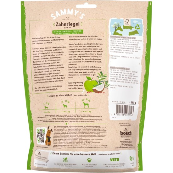 Sammy Tooth Stem Chew Bar Snack for Dogs Active Support Dental Care 6 x 300 g Sammy Tooth Stem Chew Bar Snack for Dogs Active Support Dental Care 6 x 300 g