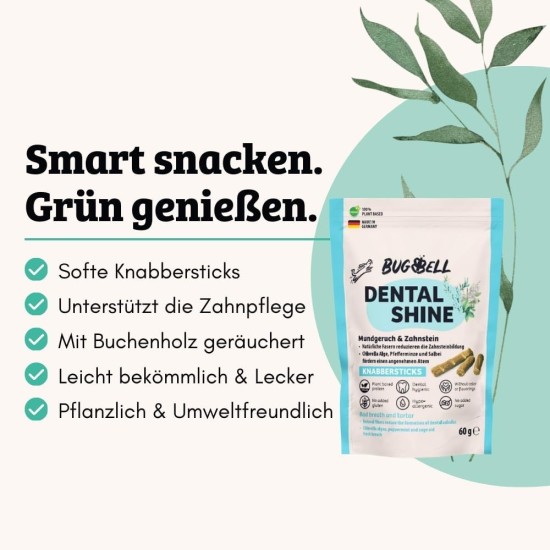 Softe Knabbersticks für Hunde 60g, Mundgeruch & Zahnstein, Fettreduziert & Pflanzlich, fördert angenehmen Atem & Zahnsteinreduzierung, Chlorella, Salbei, Pfefferminze Softe Knabbersticks für Hunde 60g, Mundgeruch & Zahnstein, Fettreduziert & Pflanzlich, fördert angenehmen Atem & Zahnsteinreduzierung, Chlorella, Salbei, Pfefferminze