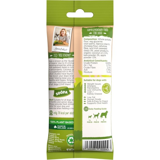 Soopa Kale and Apple Dental Sticks Dog Treat, 100 g Soopa Kale and Apple Dental Sticks Dog Treat, 100 g