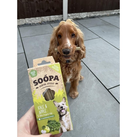 Soopa Kale and Apple Dental Sticks Dog Treat, 100 g Soopa Kale and Apple Dental Sticks Dog Treat, 100 g