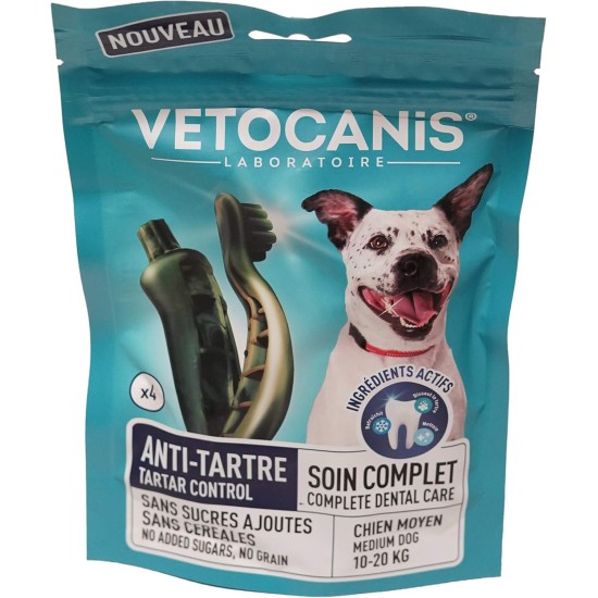 VETOCANIS Tartar Remover for Dogs, Medium Care, No Added Sugar, No Grains