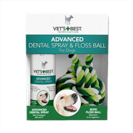 Vet's Best Advanced Dental Spray & Floss Ball for Dogs Vet's Best Advanced Dental Spray & Floss Ball for Dogs