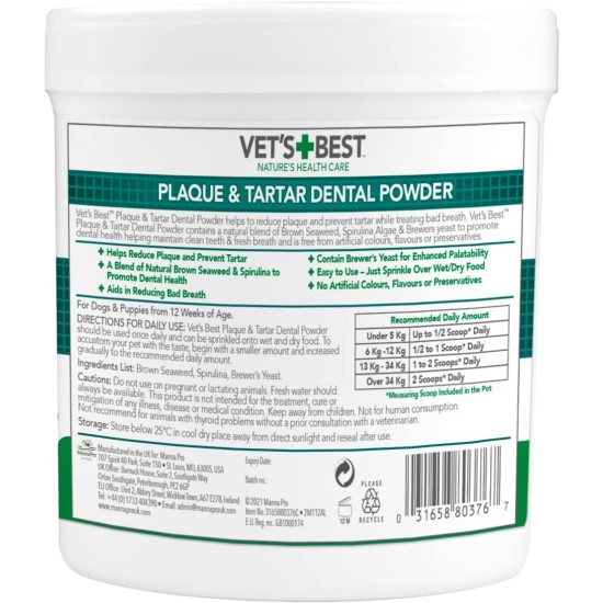 Vet's Best Dental Powder for Dogs - 90 g Vet's Best Dental Powder for Dogs - 90 g