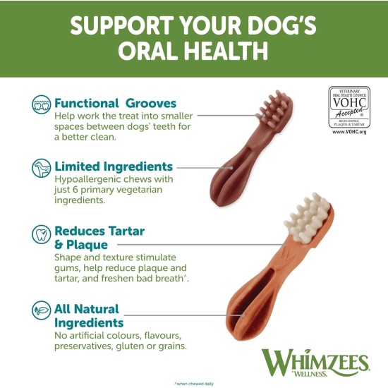 WHIMZEES By Wellness Mixed Variety Box Chew Sticks for Large Dogs for Dental Care, Size L, 14 Pack, No Added Sugar, Grain-Free, Natural, Low Fat WHIMZEES By Wellness Mixed Variety Box Chew Sticks for Large Dogs for Dental Care, Size L, 14 Pack, No Added Sugar, Grain-Free, Natural, Low Fat