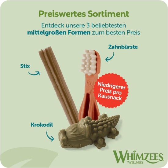 WHIMZEES By Wellness Mixed Variety Box Chew Sticks for Large Dogs for Dental Care, Size L, 14 Pack, No Added Sugar, Grain-Free, Natural, Low Fat WHIMZEES By Wellness Mixed Variety Box Chew Sticks for Large Dogs for Dental Care, Size L, 14 Pack, No Added Sugar, Grain-Free, Natural, Low Fat