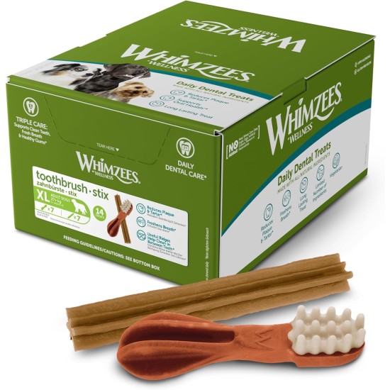 WHIMZEES By Wellness Mixed Variety Box Chew Sticks for Large Dogs for Dental Care, Size L, 14 Pack, No Added Sugar, Grain-Free, Natural, Low Fat WHIMZEES By Wellness Mixed Variety Box Chew Sticks for Large Dogs for Dental Care, Size L, 14 Pack, No Added Sugar, Grain-Free, Natural, Low Fat
