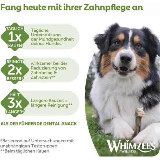 WHIMZEES By Wellness Mixed Variety Box Chew Sticks for Large Dogs for Dental Care, Size L, 14 Pack, No Added Sugar, Grain-Free, Natural, Low Fat WHIMZEES By Wellness Mixed Variety Box Chew Sticks for Large Dogs for Dental Care, Size L, 14 Pack, No Added Sugar, Grain-Free, Natural, Low Fat