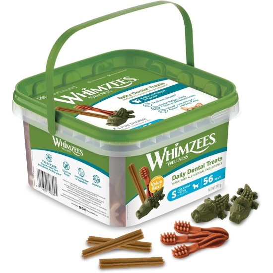 WHIMZEES By Wellness Mixed Variety Box Chew Sticks for Large Dogs for Dental Care, Size L, 14 Pack, No Added Sugar, Grain-Free, Natural, Low Fat WHIMZEES By Wellness Mixed Variety Box Chew Sticks for Large Dogs for Dental Care, Size L, 14 Pack, No Added Sugar, Grain-Free, Natural, Low Fat