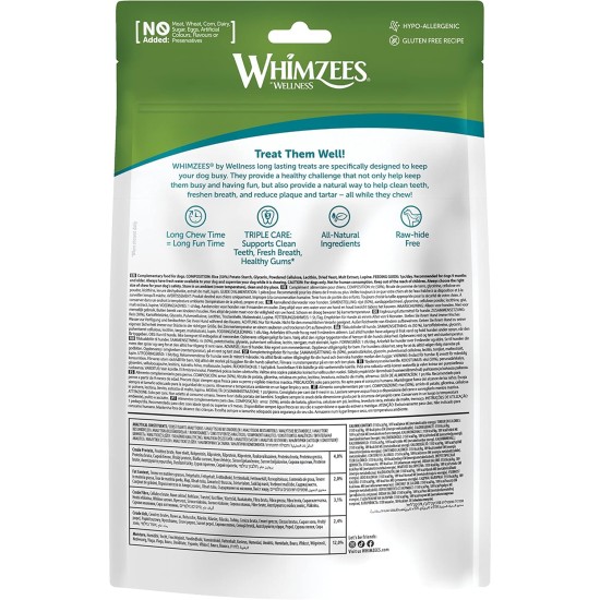 WHIMZEES Natural Gluten-free Dental Care Snacks, Chew Sticks for Dogs, Rice Bone, L, 9 x 60g WHIMZEES Natural Gluten-free Dental Care Snacks, Chew Sticks for Dogs, Rice Bone, L, 9 x 60g