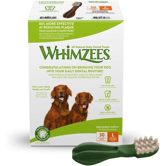 WHIMZEES Natural Gluten-free Dental Care Snacks, Chew Sticks for Dogs, Rice Bone, L, 9 x 60g WHIMZEES Natural Gluten-free Dental Care Snacks, Chew Sticks for Dogs, Rice Bone, L, 9 x 60g