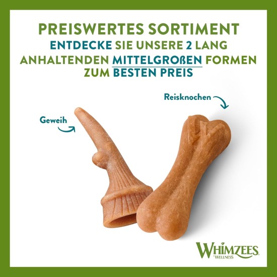 WHIMZEES Natural Gluten-free Dental Care Snacks, Chew Sticks for Dogs, Rice Bone, L, 9 x 60g WHIMZEES Natural Gluten-free Dental Care Snacks, Chew Sticks for Dogs, Rice Bone, L, 9 x 60g