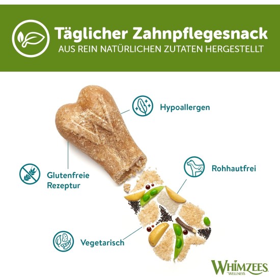 WHIMZEES Natural Gluten-free Dental Care Snacks, Chew Sticks for Dogs, Rice Bone, L, 9 x 60g WHIMZEES Natural Gluten-free Dental Care Snacks, Chew Sticks for Dogs, Rice Bone, L, 9 x 60g