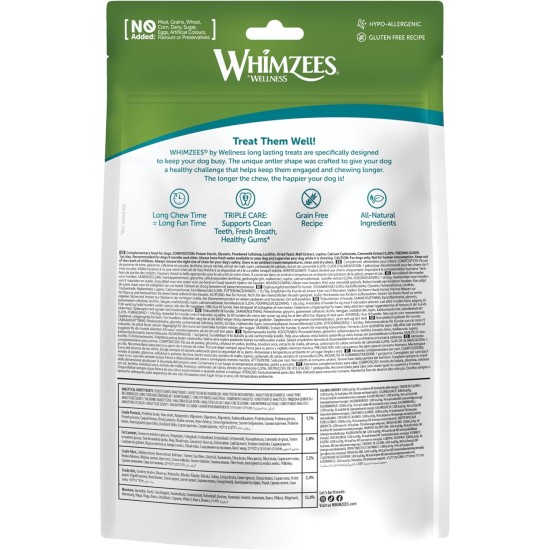 WHIMZEES by Wellness Antler Antler Dog Snack for Medium Dogs, Medium, Pack of 12, Calming, No Added Sugar, Grain-Free, Natural, Low Fat WHIMZEES by Wellness Antler Antler Dog Snack for Medium Dogs, Medium, Pack of 12, Calming, No Added Sugar, Grain-Free, Natural, Low Fat