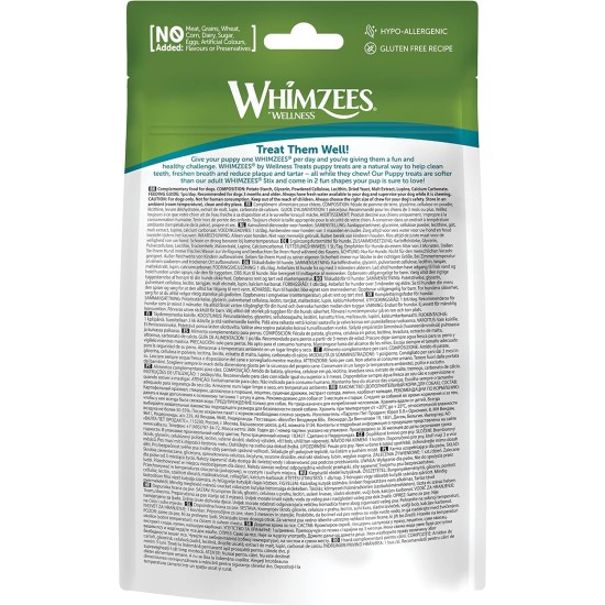 WHIMZEES by Wellness Puppy Stix, Chew Bones for Large Puppies, Dog Snack for Dental Care, Size M/L, 14 Pieces, No Added Sugar, Grain-Free, Natural, Low Fat WHIMZEES by Wellness Puppy Stix, Chew Bones for Large Puppies, Dog Snack for Dental Care, Size M/L, 14 Pieces, No Added Sugar, Grain-Free, Natural, Low Fat