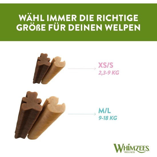WHIMZEES by Wellness Puppy Stix, Chew Bones for Large Puppies, Dog Snack for Dental Care, Size M/L, 14 Pieces, No Added Sugar, Grain-Free, Natural, Low Fat WHIMZEES by Wellness Puppy Stix, Chew Bones for Large Puppies, Dog Snack for Dental Care, Size M/L, 14 Pieces, No Added Sugar, Grain-Free, Natural, Low Fat