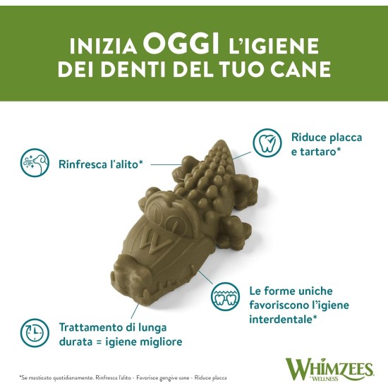 Whimzees natural grain-free dental care snacks, chew sticks for dogs, crocodile Whimzees natural grain-free dental care snacks, chew sticks for dogs, crocodile