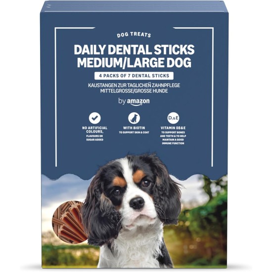 by Amazon - Chew Sticks for Daily Dental Care - Medium/Large Dogs, 4 x 270 g (1.08 kg) by Amazon - Chew Sticks for Daily Dental Care - Medium/Large Dogs, 4 x 270 g (1.08 kg)