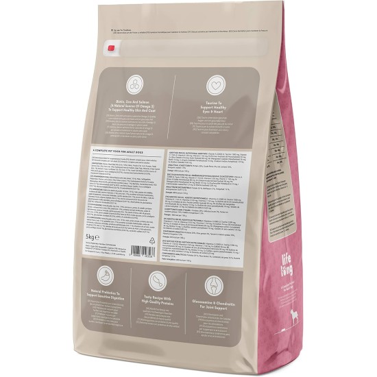 Amazon brand: Lifelong Complete Dry Food for Adult Dogs with Salmon and Rice, 1 x 5 kg Amazon brand: Lifelong Complete Dry Food for Adult Dogs with Salmon and Rice, 1 x 5 kg