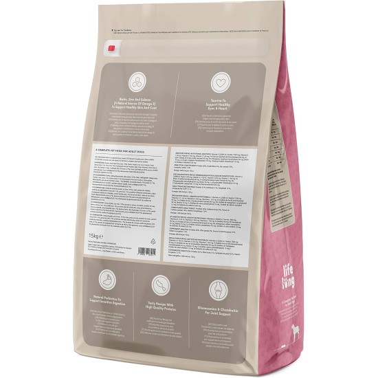 Amazon brand: Lifelong Complete Dry Food for Adult Dogs with Salmon and Rice, 1 x 5 kg Amazon brand: Lifelong Complete Dry Food for Adult Dogs with Salmon and Rice, 1 x 5 kg