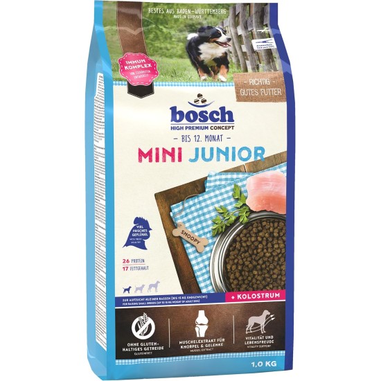 Bosch HPC Mini Junior, dog food for breeding small breeds. Bosch HPC Mini Junior, dog food for breeding small breeds.