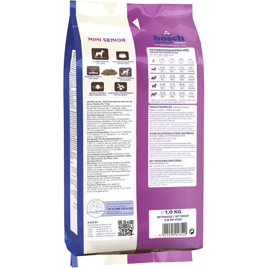 Bosch HPC Mini Senior - Dry Dog Food for Older Small Breeds Dogs (up to 15 kg), 1 x 2.5 kg Bosch HPC Mini Senior - Dry Dog Food for Older Small Breeds Dogs (up to 15 kg), 1 x 2.5 kg