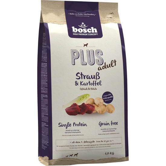 Bosch HPC Plus Ostrich & Potato Dog Food for Adult Dogs of All Breeds, Single Protein, Grain-Free Bosch HPC Plus Ostrich & Potato Dog Food for Adult Dogs of All Breeds, Single Protein, Grain-Free