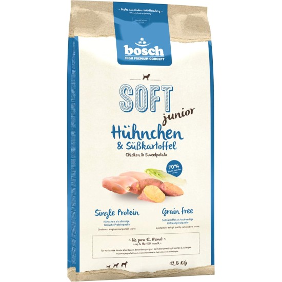 Bosch HPC Soft Junior Chicken & Sweet Potato | Semi-Moist Dog Food for Growing Dogs of All Breeds | Single Protein | Grain-Free Bosch HPC Soft Junior Chicken & Sweet Potato | Semi-Moist Dog Food for Growing Dogs of All Breeds | Single Protein | Grain-Free