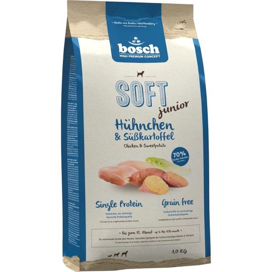 Bosch HPC Soft Junior Chicken & Sweet Potato | Semi-Moist Dog Food for Growing Dogs of All Breeds | Single Protein | Grain-Free Bosch HPC Soft Junior Chicken & Sweet Potato | Semi-Moist Dog Food for Growing Dogs of All Breeds | Single Protein | Grain-Free