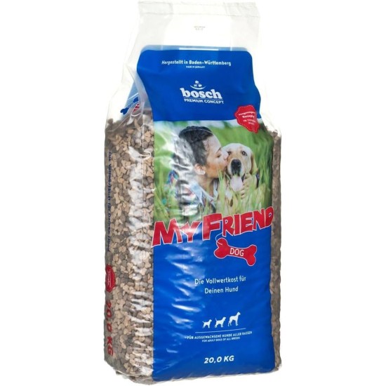 Bosch My Friend croquettes, dog food for adult dogs of all breeds, 20 kg. Bosch My Friend croquettes, dog food for adult dogs of all breeds, 20 kg.